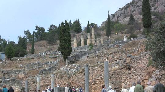 希腊德尔菲阿波罗神庙视频素材模板下载
