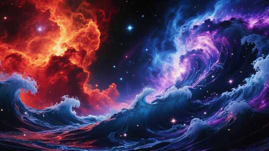 梦幻星空粒子动画效果