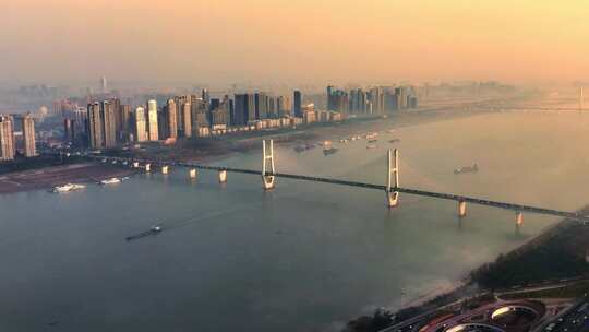 武汉清晨平流雾航拍
