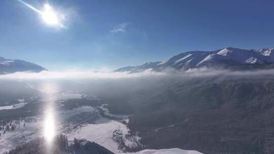 航拍新疆雪山美景