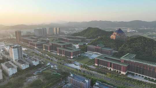 深圳光明区中山大学校区航拍学校建筑风光