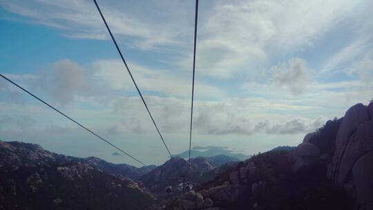 航拍青岛崂山巨峰自然风光