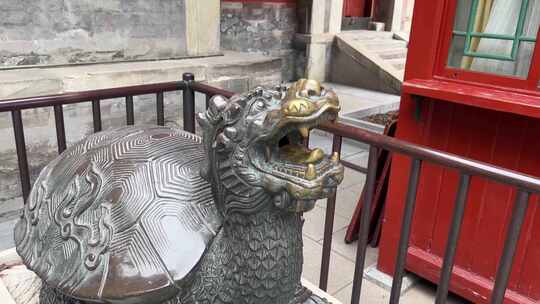 古建筑青铜雕塑青铜像铜河铜龟龟鹤延年