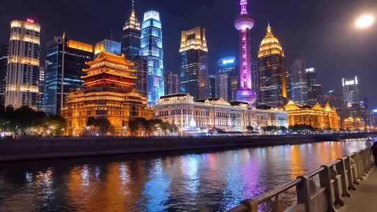 上海外滩陆家嘴夜景风光