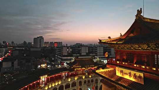 航拍洛阳丽景门夜景