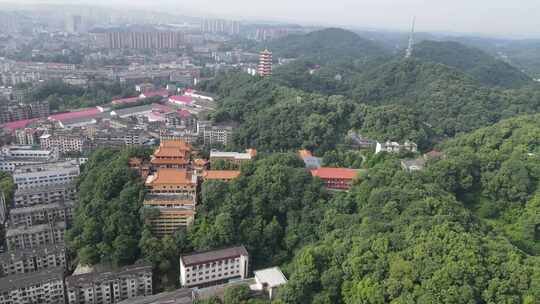 航拍湖南益阳白鹿寺