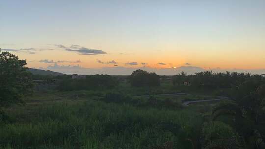 农村地区太阳升起的时间流逝