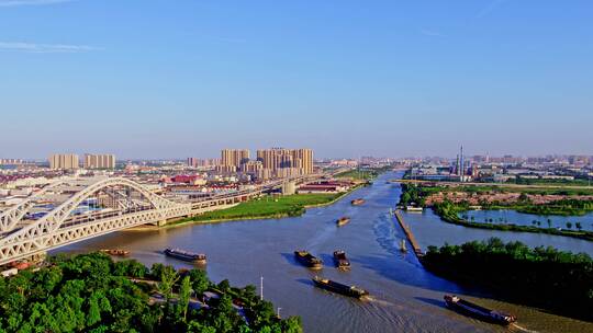 苏州京杭大运河宝带桥视频素材模板下载