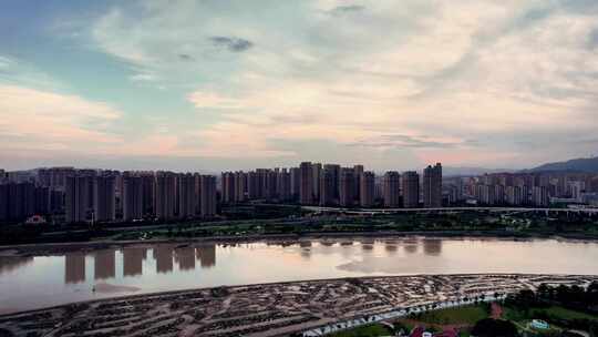 合集福建泉州城市晚霞夕阳航拍