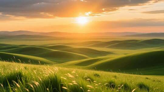 草原上升起不落的太阳4K