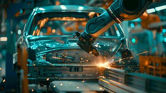 新能源电池汽车制造工厂机械臂生产线