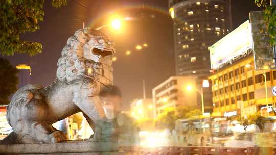 实拍夜景人行隧道延时