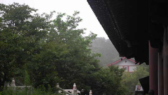 雨天屋檐下雨雨水惊蛰禅意古风清明大暑