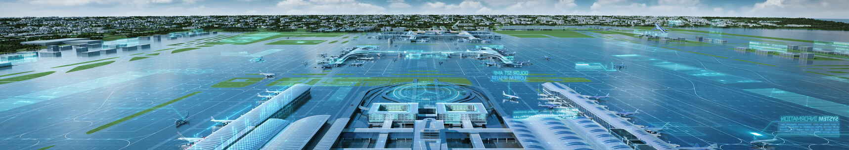全息科技未来感机场