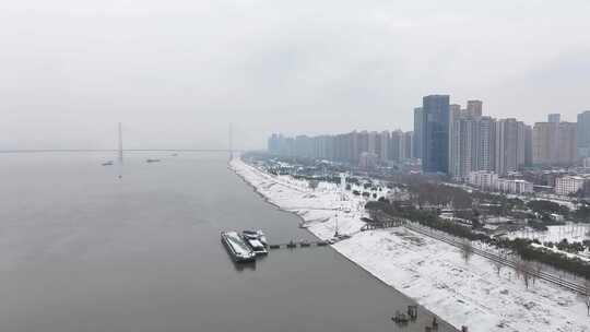 2024武昌江滩滑雪雪景航拍
