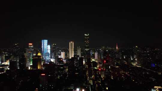 江苏南京城市夜景交通车辆航拍视频素材模板下载