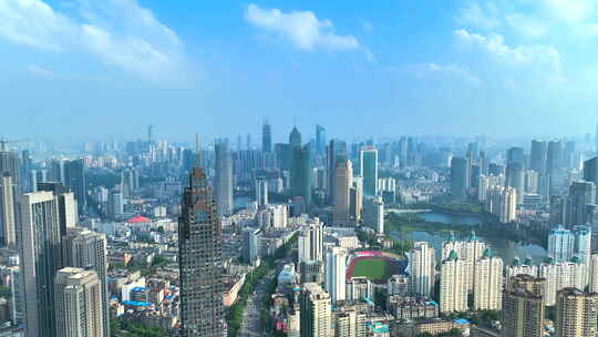 4K武汉金融商务区大景视频素材模板下载