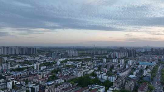4K航拍江苏昆山城市夕阳风光