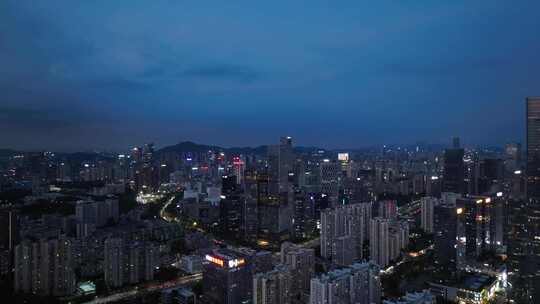 深圳后海腾讯滨海大厦夜景航拍