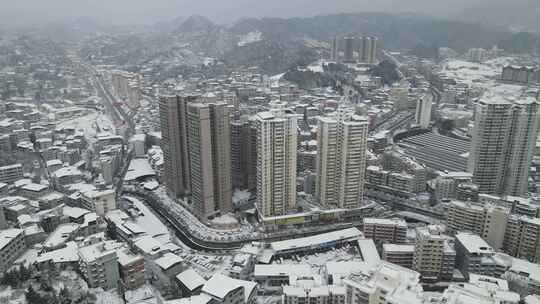 凯里廊桥水岸雪景 廊桥水岸 DJI_0004