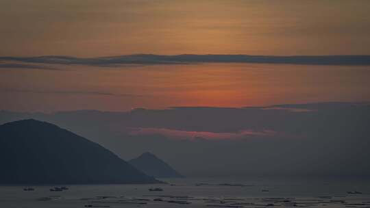 日出日落海面延时氛围夕阳