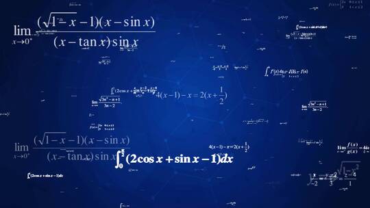 数学公式飞出动态背景视频（素材）