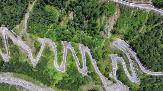 航拍四川独库公路宝康线高山森林风光