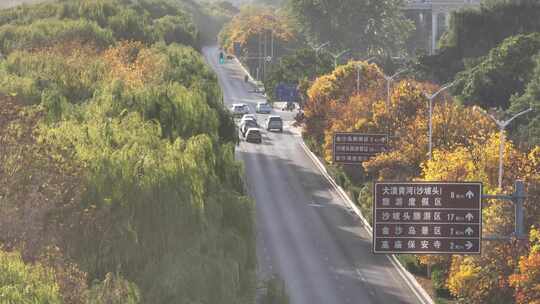 宁夏中卫市文化广场秋季景色