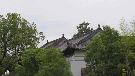 中式园林古建筑房顶屋顶苏州园林徽式建筑