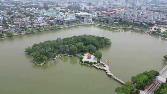 河南开封市龙亭公园航拍视频素材模板下载