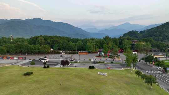 航拍四川成都都江堰风景区