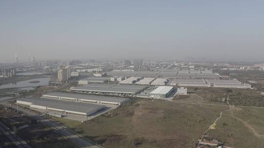 航拍鄂州葛店经济开发区唯品会物流产业园