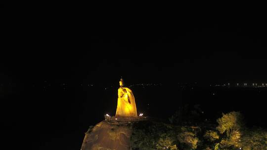 4K厦门鼓浪屿日光岩鹭江道夜景城市航拍