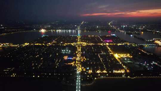 城市夜景俯瞰灯火辉煌景象