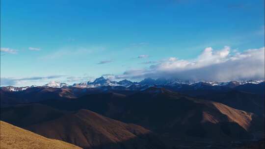 雅拉雪山雅姆神山光影云层变化延时