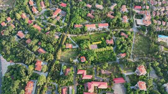 航拍北戴河鸽子窝湿地公园