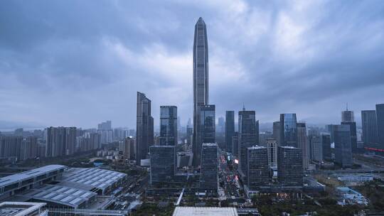 深圳_平安大厦_CBD天空云流延时4K