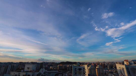 4k夕阳晚霞火烧云延时自然风景