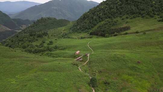 草原景区风景航拍高山森林