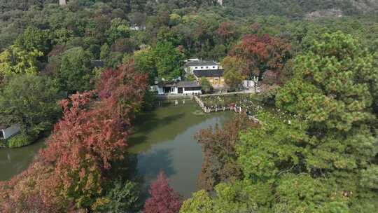 苏州天平山秋色秋韵（航拍16:9原片素材）