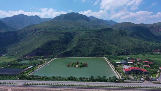 山西和顺县休闲旅游度假区湖心岛航拍合集