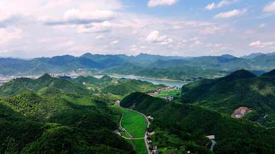 航拍江南浙江山区竹林竹海竹山