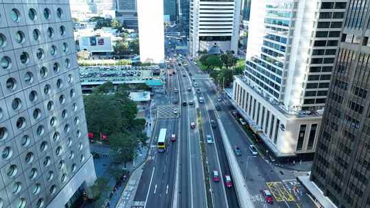 香港街道交通车流航拍夏悫道路马路车辆行驶