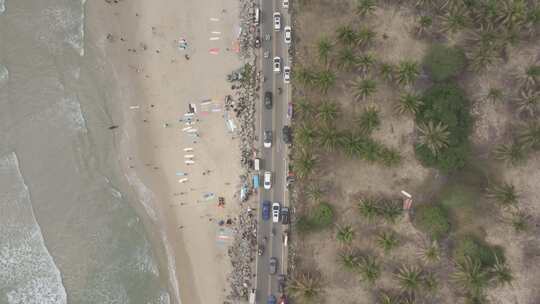 海南万宁市日月湾沙滩航拍视频素材模板下载