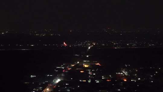 夜景 航拍 过年 放烟花 年味 城市