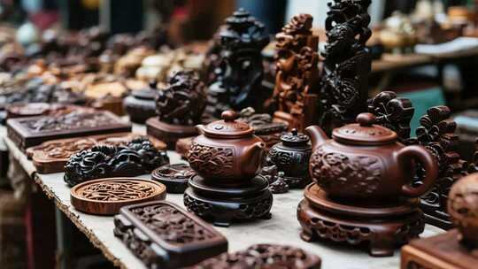 木雕工艺品展示