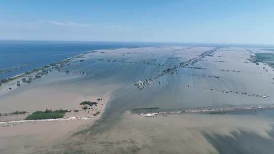 航拍岳阳华容团洲垸洞庭湖溃口决堤现场3