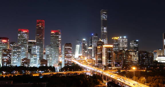 北京国贸城市建筑夜景