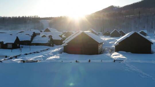 新疆禾木村雪景