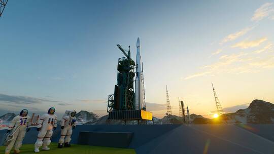 4K 航天卫星火箭发射基地视频素材模板下载